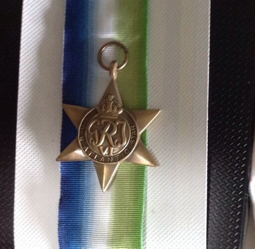 Atlantic star full size replica medal Ww11 comes With 300mm Of Ribbon