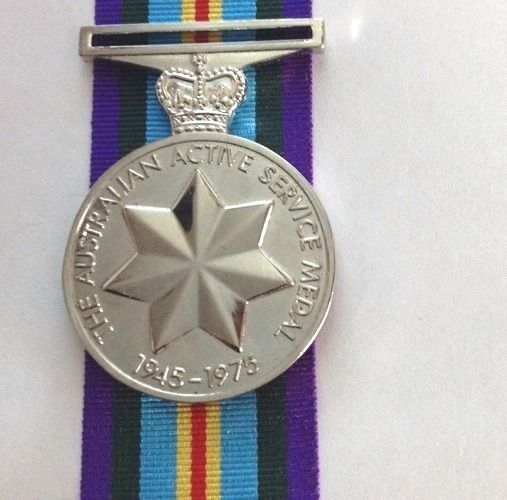 Australia  Active Service  Medal 1945-75 Replica.  F/S Medal With 300mm Ribbon