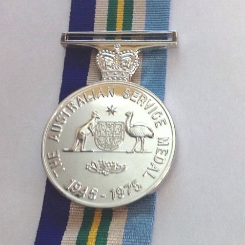 Australia Service  Medal 1945-75 Replica.  F/S Medal With 300mm Ribbon