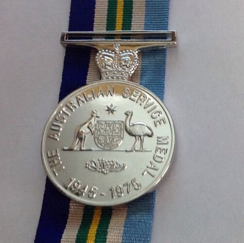 Australia Service  Medal 1945-75 Replica.  With Png F/S Medal With 300mm Ribbon